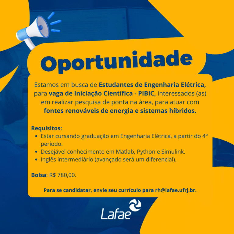 Leia mais sobre o artigo Oportunidade de IC no LAFAE